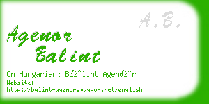 agenor balint business card